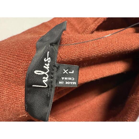 Lulus Effortlessly Blessed Heathered Rust Red Knit Midi Skirt - XL - Picture 5 of 8